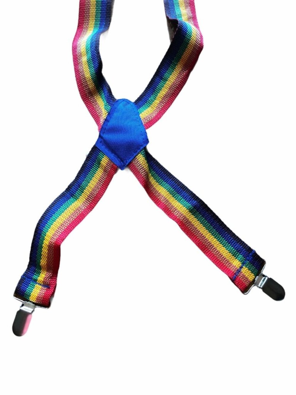 Rainbow Suspenders Y Back Adjustable Clip On Metal Clasps Boys Girls Accessories